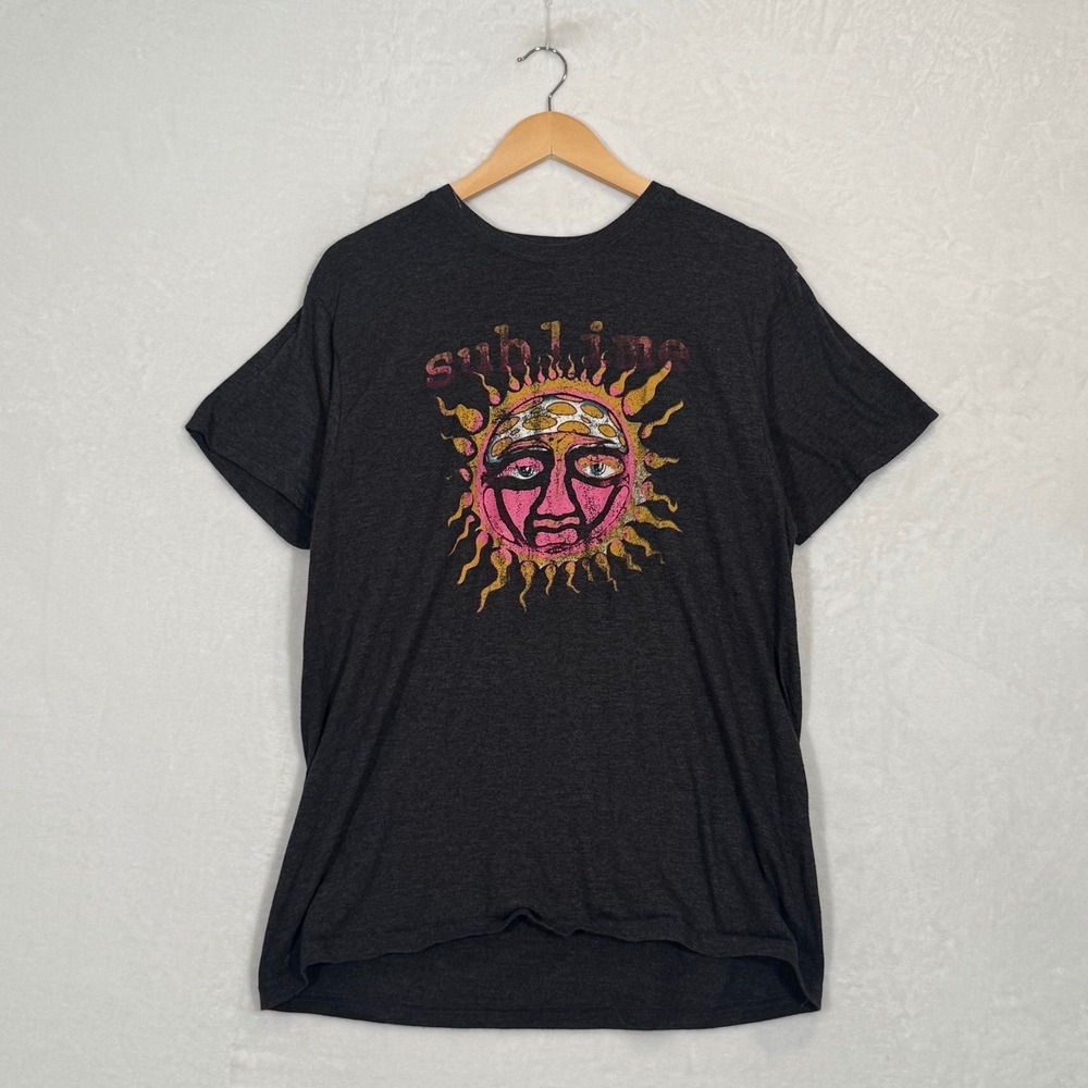 Sublime Charcoal Gray Graphic Sun Band T-Shirt 2XL